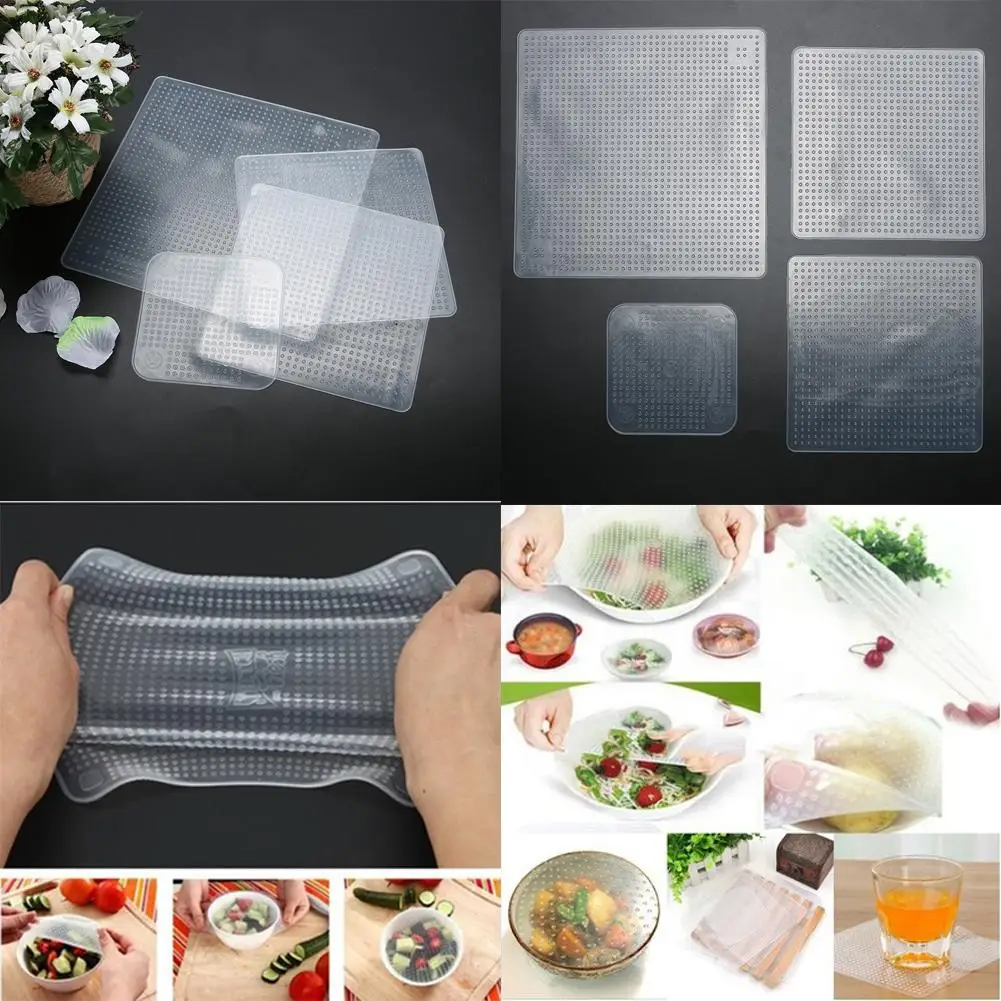 4pcs fresh wrap 4pcs Silicone Strong Absorbability Plastic Fresh Food Wraps Seal Disposable Food Cover Plastic Wrap Elastic Food
4pcs fresh wrap 4pcs Silicone Strong Absorbability Plastic Fresh Food Wraps Seal Disposable Food Cover Plastic Wrap Elastic Food