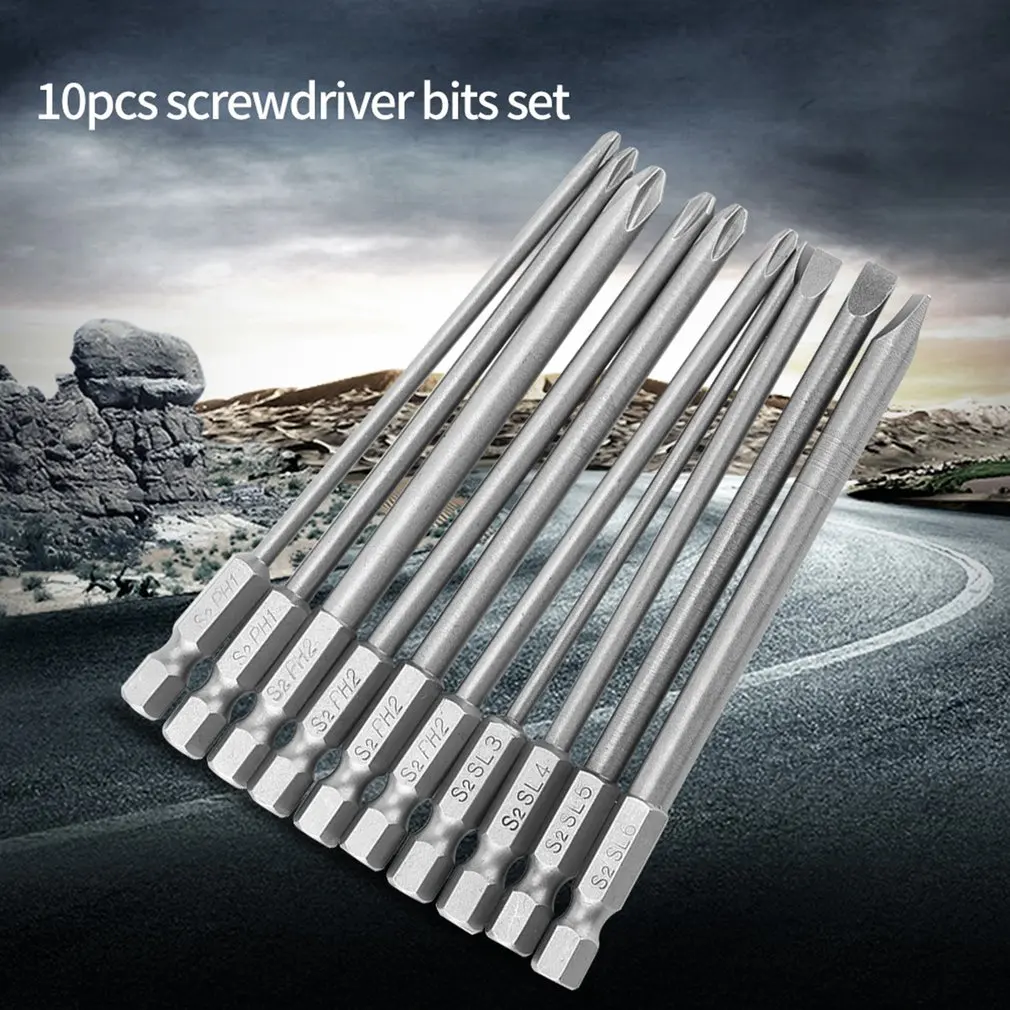 10 Pieces 100mm Screwdriver Bit Magnetic S2 Steel Wear-resistant Portable Multifunctional Screwdriver Bit
10 Pieces 100mm Screwdriver Bit Magnetic S2 Steel Wear-resistant Portable Multifunctional Screwdriver Bit