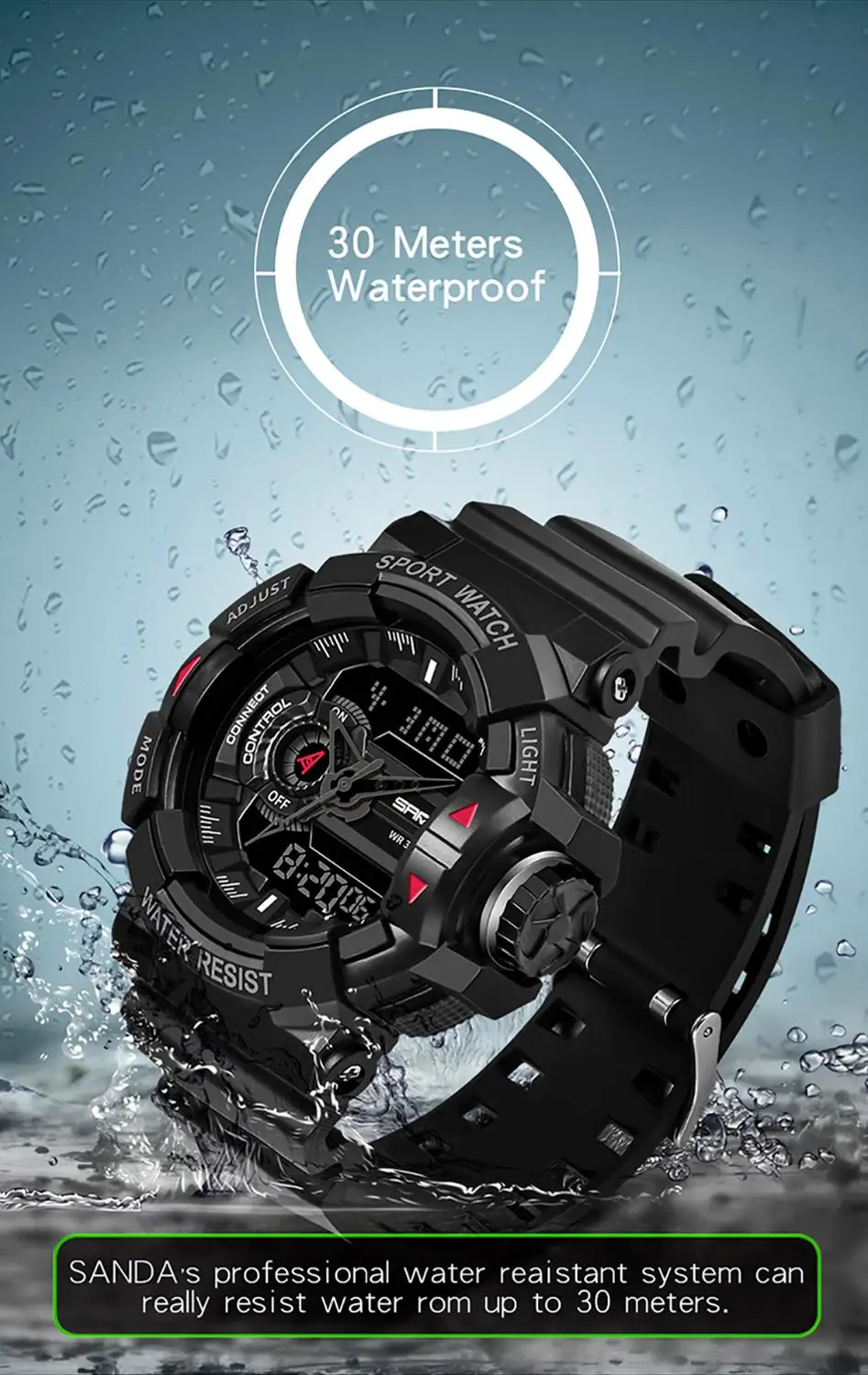SANDA 599 Military Men's Watch Top Brand Luxury Waterproof Sport Wristwatch Fashion Quartz Clock Male Watch relogio masculino
SANDA 599 Military Men's Watch Top Brand Luxury Waterproof Sport Wristwatch Fashion Quartz Clock Male Watch relogio masculino