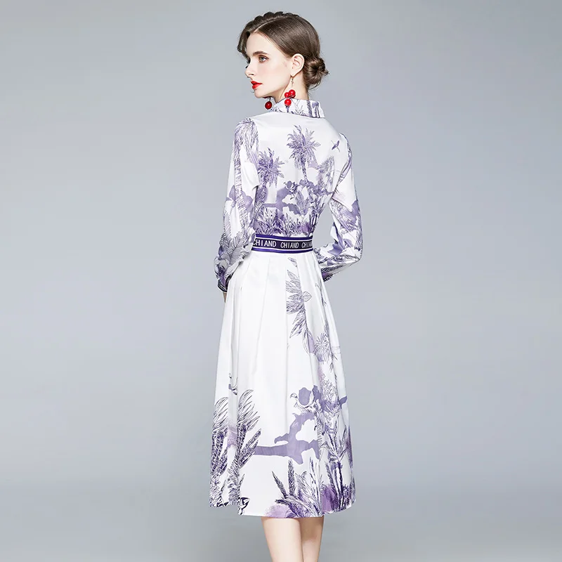 New Elegant Vintage Women Print Slim Tunic Party Dress Office Lady Long Sleeve Midi Dresses Clothing
New Elegant Vintage Women Print Slim Tunic Party Dress Office Lady Long Sleeve Midi Dresses Clothing