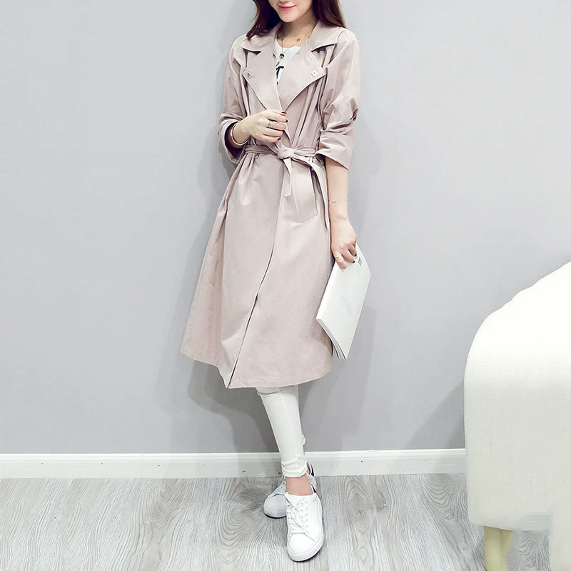 Trench Coat Women's 2021 Spring Autumn Korean Thin Waist British Style Long Overcoat Women Outwear Fashion Elegant Windbreaker
Trench Coat Women's 2021 Spring Autumn Korean Thin Waist British Style Long Overcoat Women Outwear Fashion Elegant Windbreaker