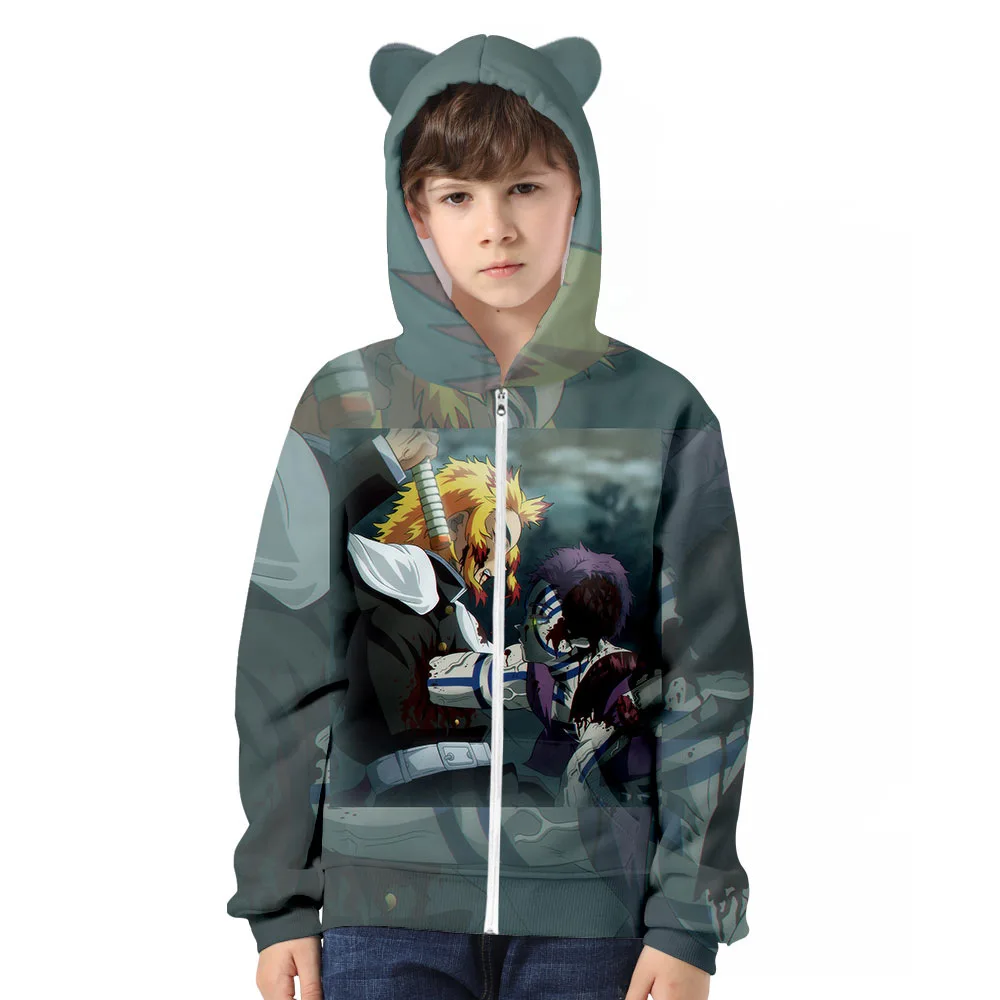 Demon Slayer 3D Cartoon Boys Girls Zipper Hoodie Sweatshirt Cat Ears Kawaii Cute Cosplay Teenager Youth Men Sweatshirts Coat
Demon Slayer 3D Cartoon Boys Girls Zipper Hoodie Sweatshirt Cat Ears Kawaii Cute Cosplay Teenager Youth Men Sweatshirts Coat