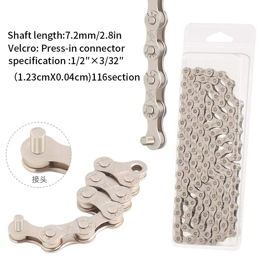 Bicycle Chain 6 7 8 Speed Carbon Steel Bike Chain Quick Link Mountain Road Bike Bicycle MTB Chains Part 116 Links Silver
Bicycle Chain 6 7 8 Speed Carbon Steel Bike Chain Quick Link Mountain Road Bike Bicycle MTB Chains Part 116 Links Silver