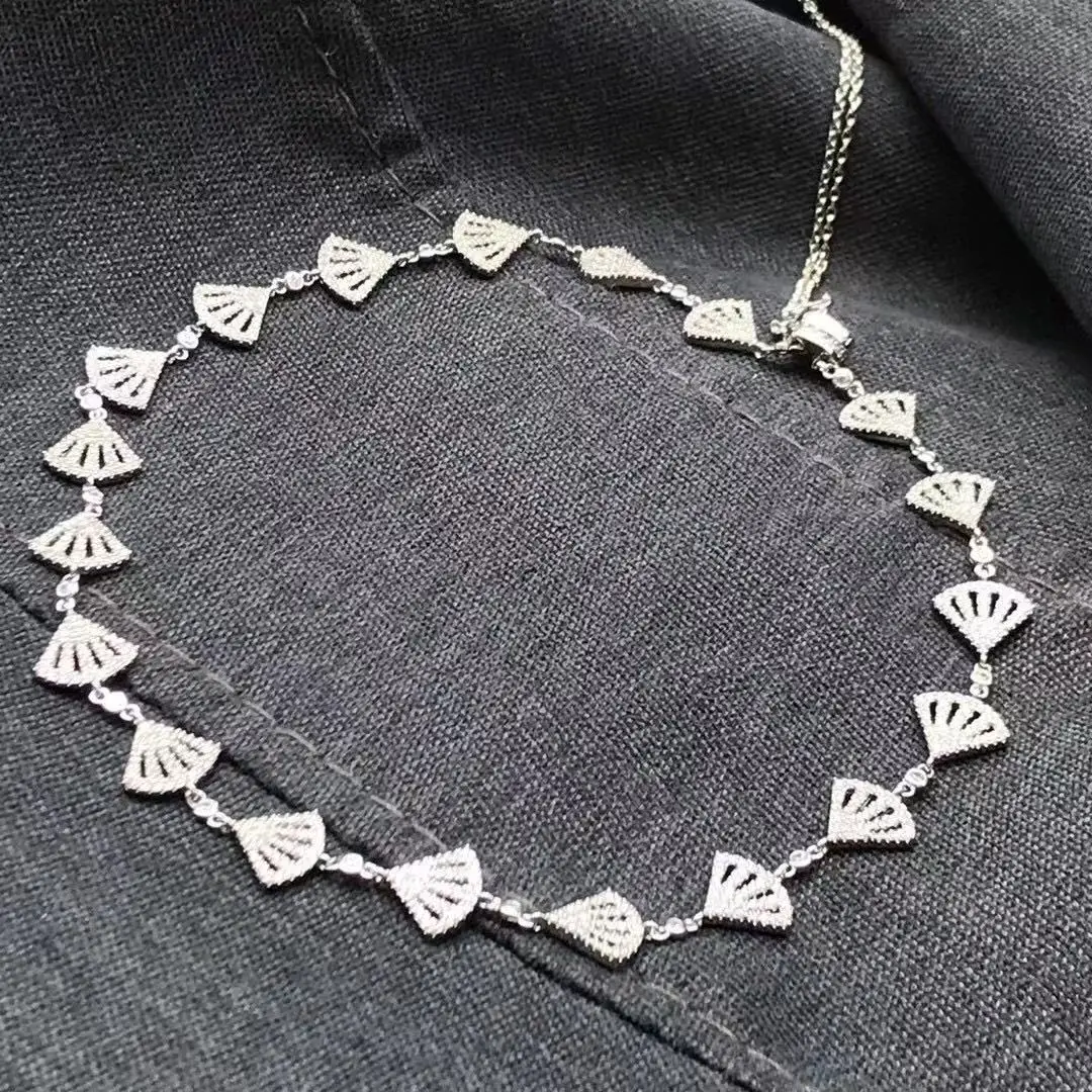 S925 Sterling Silver Hollowed-out Multiple Fan-shaped Necklace Women's Reception Banquet Fashion Fine For Women Gift Jewelry
S925 Sterling Silver Hollowed-out Multiple Fan-shaped Necklace Women's Reception Banquet Fashion Fine For Women Gift Jewelry