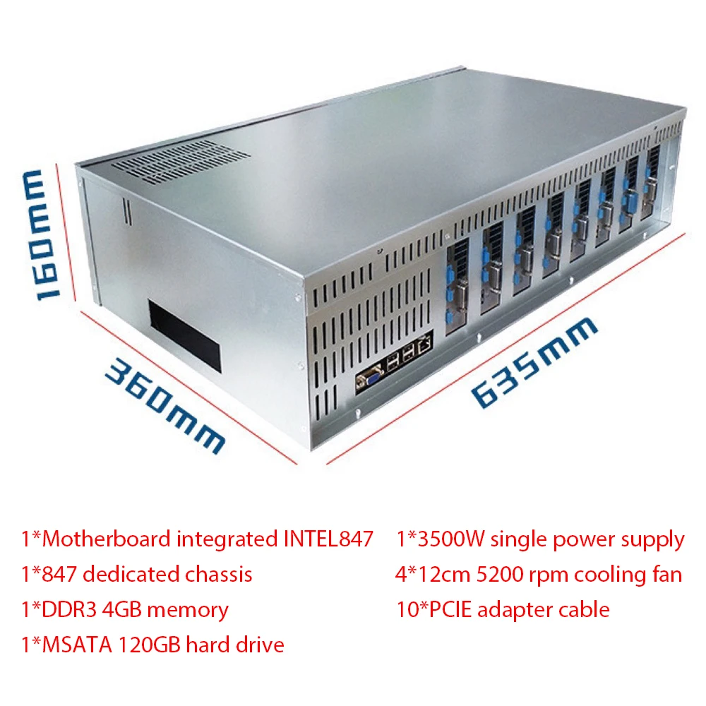 1 Set 847-3090 Motherboard Integrated INTEL847 GPU Chassis DDR3 4GB Memory MSATA 120GB Hard Drive 3500W 5200 RPM Cooling Fan
1 Set 847-3090 Motherboard Integrated INTEL847 GPU Chassis DDR3 4GB Memory MSATA 120GB Hard Drive 3500W 5200 RPM Cooling Fan