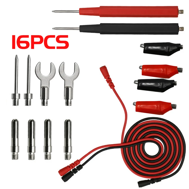 16PCS Digital Multimeter Test Leads Probes Volt Meter Cable Clip Alligator 4mm Plug U-shaped Multi-functional Combination Lines
16PCS Digital Multimeter Test Leads Probes Volt Meter Cable Clip Alligator 4mm Plug U-shaped Multi-functional Combination Lines