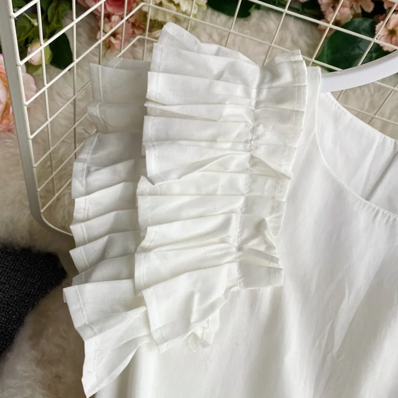Korean Elegant Chic Casual Long Dress Women Summer O-neck Sleeveless Loose Vestidos Irregular Ruffles Pleated Dresses Robe Femme
Korean Elegant Chic Casual Long Dress Women Summer O-neck Sleeveless Loose Vestidos Irregular Ruffles Pleated Dresses Robe Femme