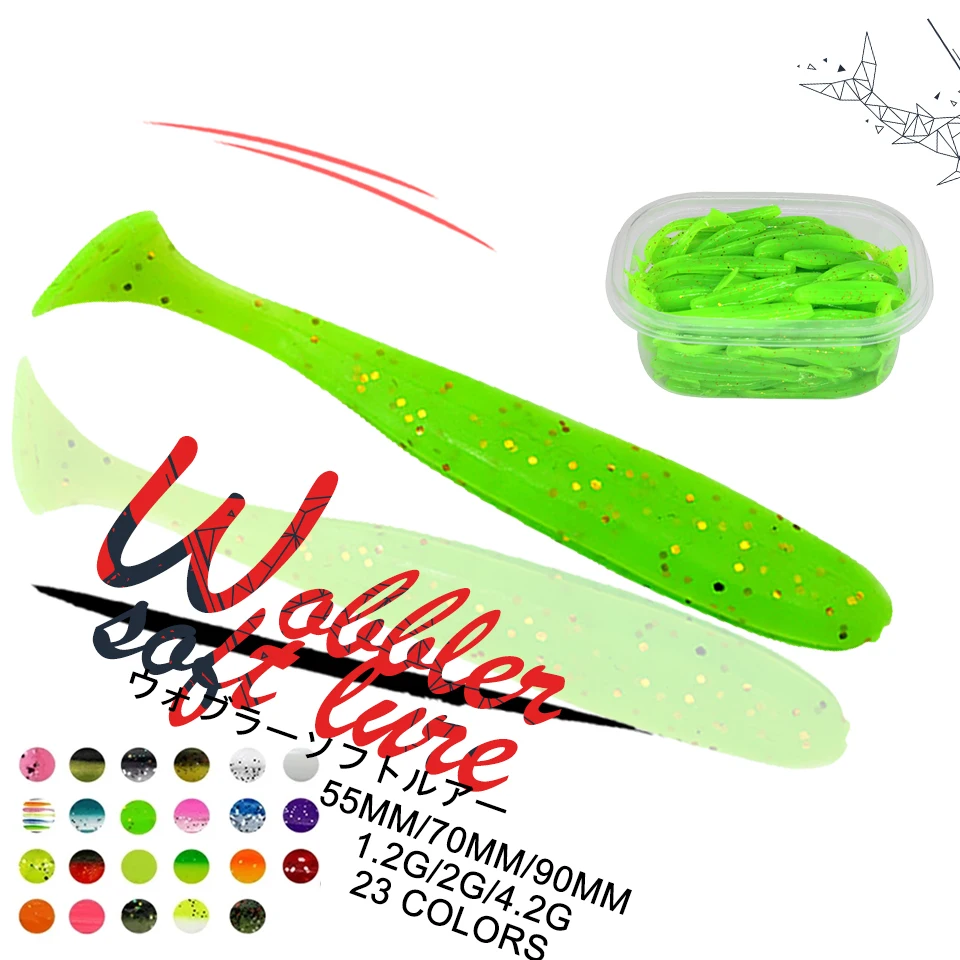 50PCS 55MM 70MM 90MM Soft Lures With Box Fishing Lure Shad Wobbler Silicone Bait Swimbait Streamer Bass Sea Fishing Tackle
50PCS 55MM 70MM 90MM Soft Lures With Box Fishing Lure Shad Wobbler Silicone Bait Swimbait Streamer Bass Sea Fishing Tackle