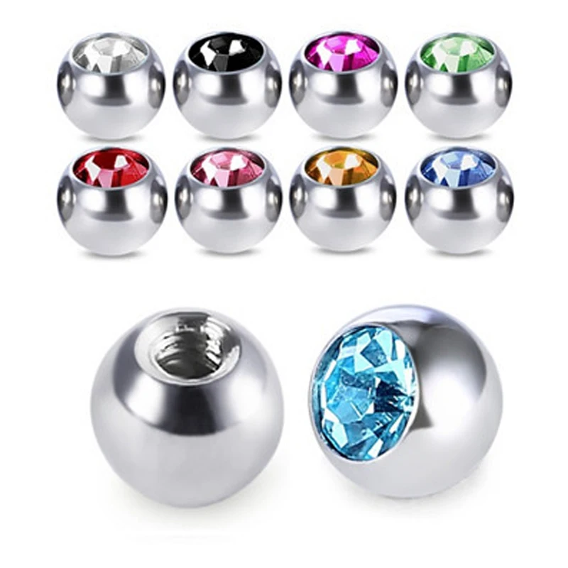 

10PCS Mix Color 5mm Balls Stainless Steel Piercing Navel DIY Eyebrow Tongue Belly Navel Rings Body Jewelry Piercing Accessories