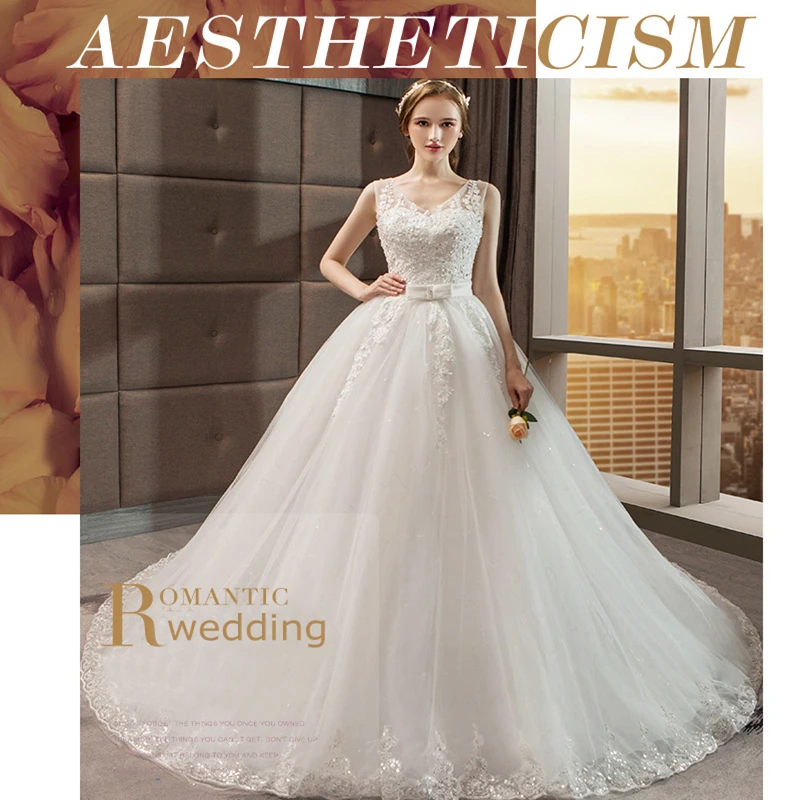 LAMYA Real Photo Court Train Wedding Dress Wholesale V Neck New Lace Bridal Dress Applique Corset Wedding Gowns Robe De Mariage 
LAMYA Real Photo Court Train Wedding Dress Wholesale V Neck New Lace Bridal Dress Applique Corset Wedding Gowns Robe De Mariage