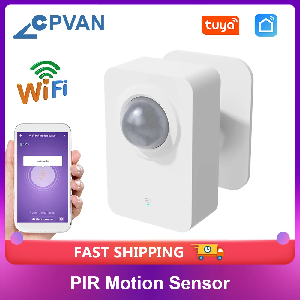 CPVAN Tuya PIR Motion Sensor Wifi Smart Infrared Detector Smart Life APP Control Home Security System Burglar Alarm Sensor
CPVAN Tuya PIR Motion Sensor Wifi Smart Infrared Detector Smart Life APP Control Home Security System Burglar Alarm Sensor