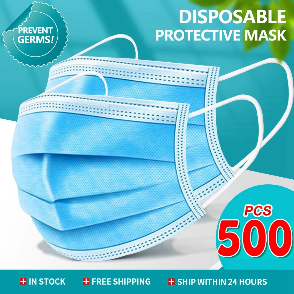 10-500PCS Blue Disposable face mask 3 Ply Protective Mouth Cover Masks Adult descartavel mascarillas quirurgicas homologadas
10-500PCS Blue Disposable face mask 3 Ply Protective Mouth Cover Masks Adult descartavel mascarillas quirurgicas homologadas