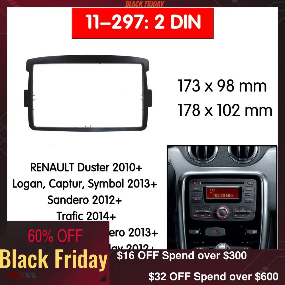 2 din Top Quality Radio Fascia for RENAULT Duster; Sandero / DACIA Duster Stereo Fascia Dash CD Trim Installation Kit 11-297
2 din Top Quality Radio Fascia for RENAULT Duster; Sandero / DACIA Duster Stereo Fascia Dash CD Trim Installation Kit 11-297