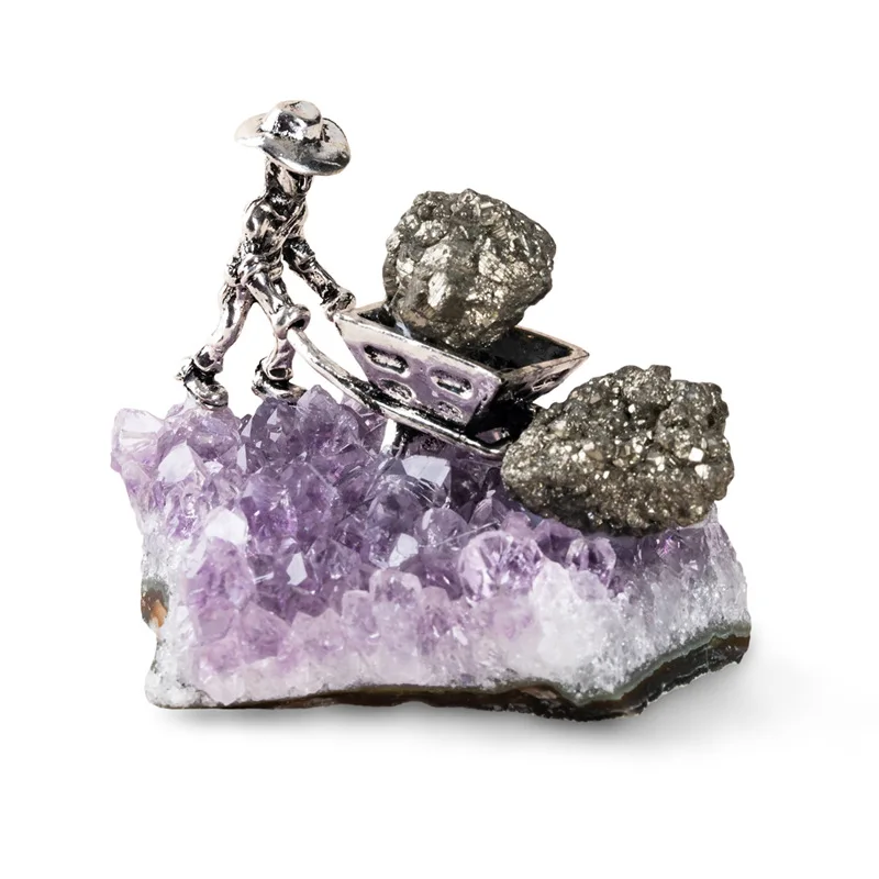 Natural Stones and Minerals Amethyst Cluster Miner Modeling Fun Stone Specimen Home Study Small Ornaments Craft Gifts
Natural Stones and Minerals Amethyst Cluster Miner Modeling Fun Stone Specimen Home Study Small Ornaments Craft Gifts