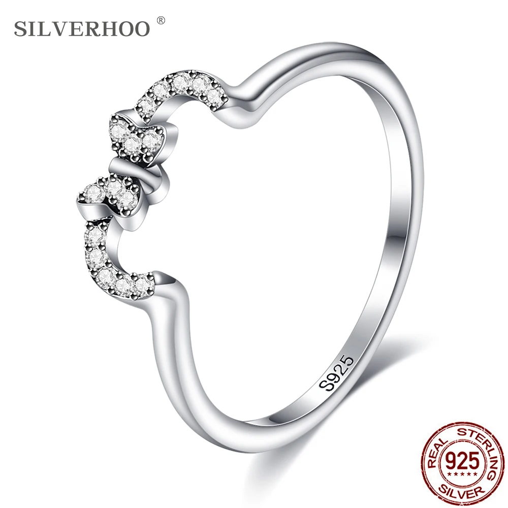 SILVERHOO Cute Bow Tie Silver Women Rings S925 Sterling Female Ring Classic Engagement Jewelry Cubic Zirconia New Listing Gift
SILVERHOO Cute Bow Tie Silver Women Rings S925 Sterling Female Ring Classic Engagement Jewelry Cubic Zirconia New Listing Gift