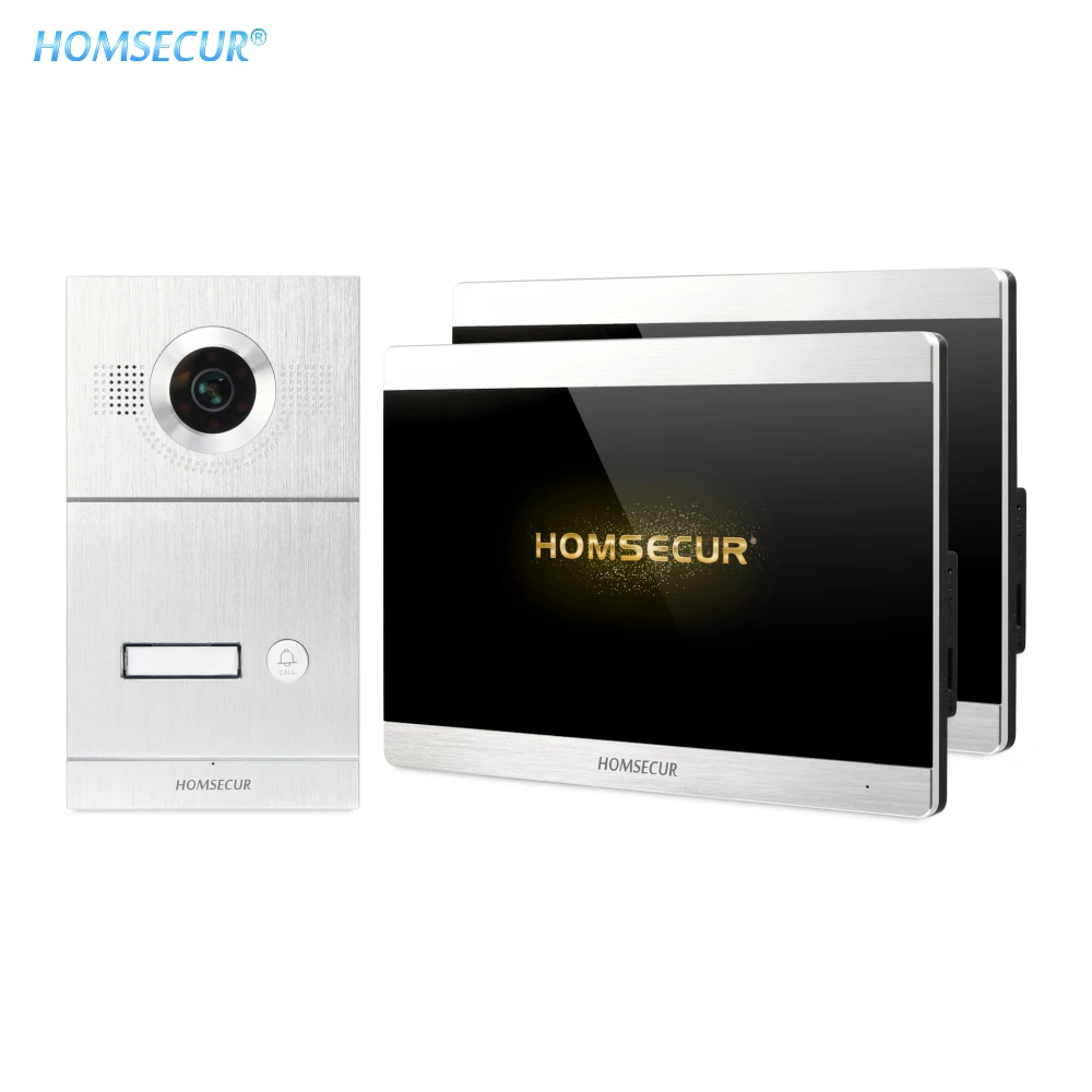 

HOMSECUR 4 Wire Hands-free Video Door Phone Intercom System with 170 Degree 1.3MP Silver Camera Waterproof BM715HD-S+BC121HD-1S