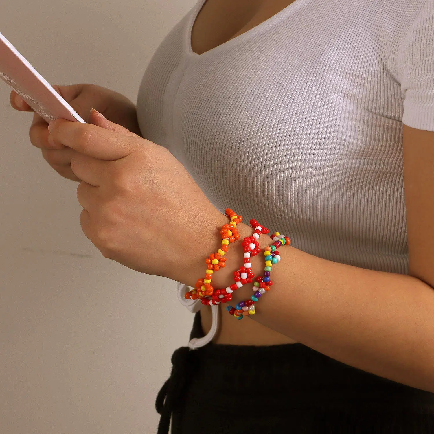 Bohemian Handmade Bead Flower Bracelet For Women Summer Beach Korea Lovely Cute Charm Elastic Wristband Bangle Jewelry Gift
Bohemian Handmade Bead Flower Bracelet For Women Summer Beach Korea Lovely Cute Charm Elastic Wristband Bangle Jewelry Gift