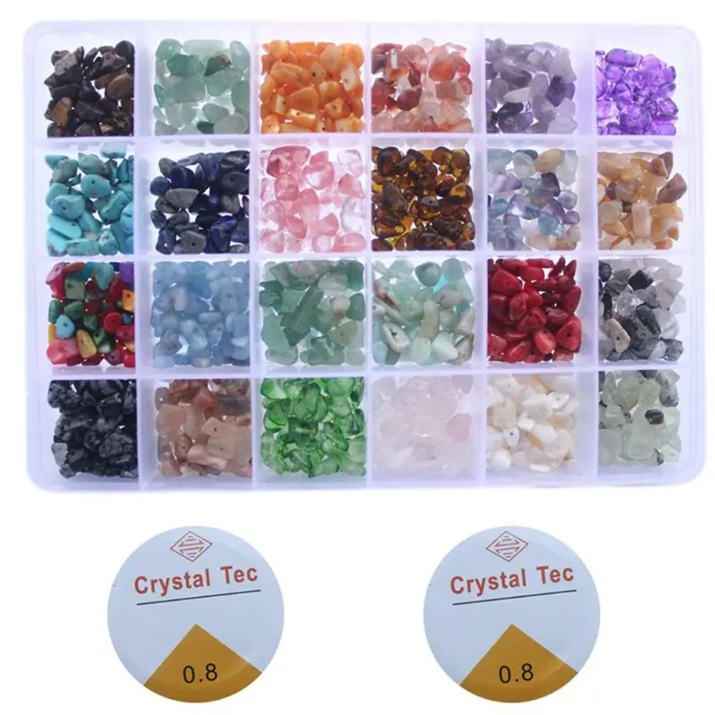 24 Grids Irregular Gemstone Beads Polishing Crushed Faux Crystal Chips with Box Strings for DIY Jewelry Making Bracelets
24 Grids Irregular Gemstone Beads Polishing Crushed Faux Crystal Chips with Box Strings for DIY Jewelry Making Bracelets