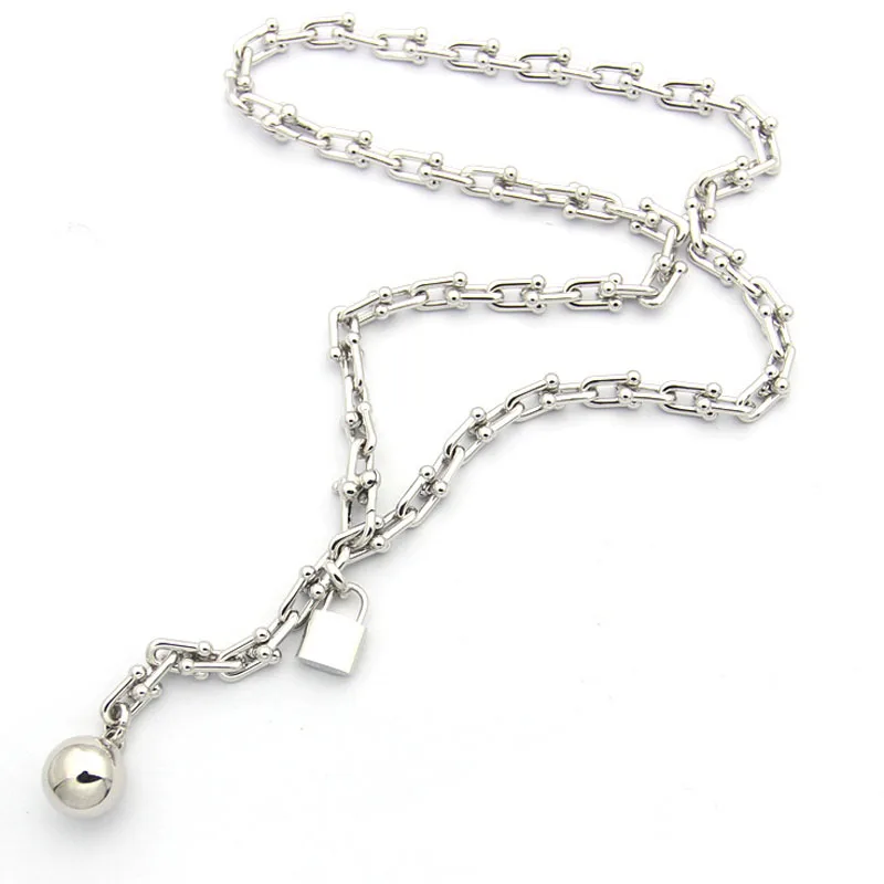 Jewelry for Men Women Necklaces Punk Lock Ball Stainless Steel Luxury New Birthday Gift Couple Necklace Chain Fine Jewelry Gifts
Jewelry for Men Women Necklaces Punk Lock Ball Stainless Steel Luxury New Birthday Gift Couple Necklace Chain Fine Jewelry Gifts
