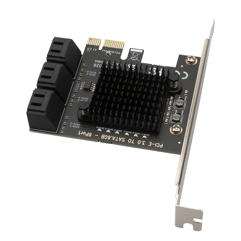 SATA PCIe Adapter 6 Ports SATA3 PCI Express Expansion Card SATA III to PCI Express 3.0 X1 Controller Expansion Card 
SATA PCIe Adapter 6 Ports SATA3 PCI Express Expansion Card SATA III to PCI Express 3.0 X1 Controller Expansion Card