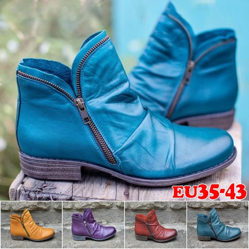 2021 Fashion Ankle Boots Women Autumn Winter Zipper Style Short Boots Vintage Punk Boots Shoes Ladies Flat Shoes Booties Woman
2021 Fashion Ankle Boots Women Autumn Winter Zipper Style Short Boots Vintage Punk Boots Shoes Ladies Flat Shoes Booties Woman