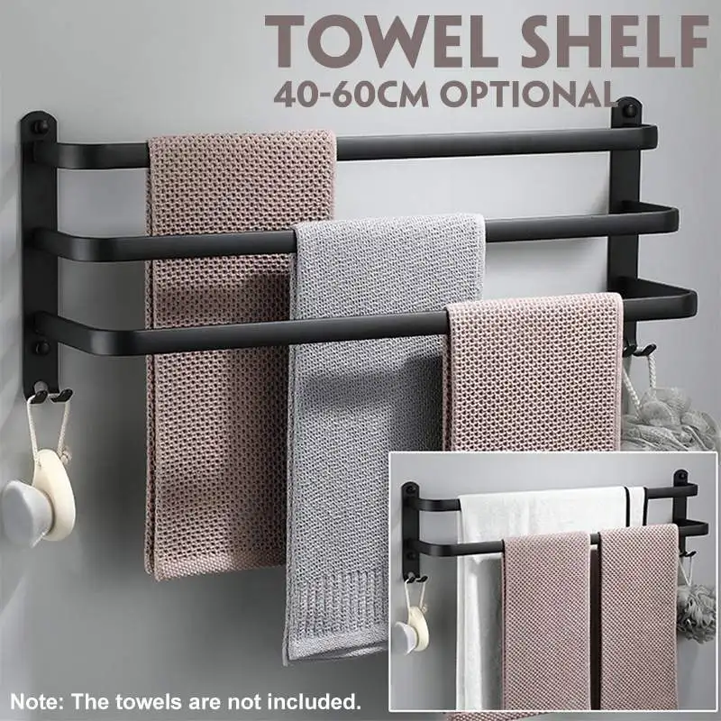 40-60cm Towel Hangers for Bathroom Towel Hanger Wall Mounted 2-3 Layer Space Aluminum Black Towel Rack Towel Holder
40-60cm Towel Hangers for Bathroom Towel Hanger Wall Mounted 2-3 Layer Space Aluminum Black Towel Rack Towel Holder