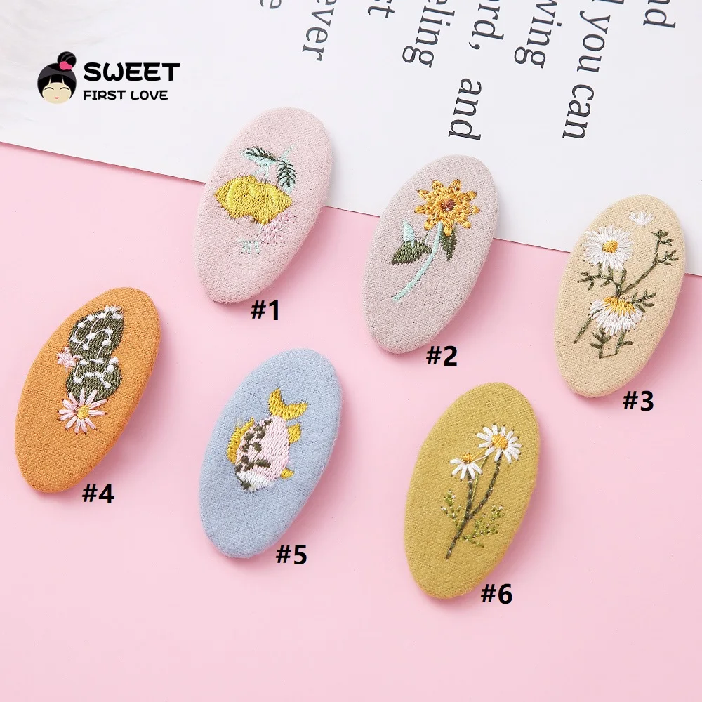 Cute Hairpins Cartoon Hair Clip for Girls Floral Embroidery Hair Pins BB Clip Candy Color Kids Barrettes Hair Accessorie 1pcs
Cute Hairpins Cartoon Hair Clip for Girls Floral Embroidery Hair Pins BB Clip Candy Color Kids Barrettes Hair Accessorie 1pcs