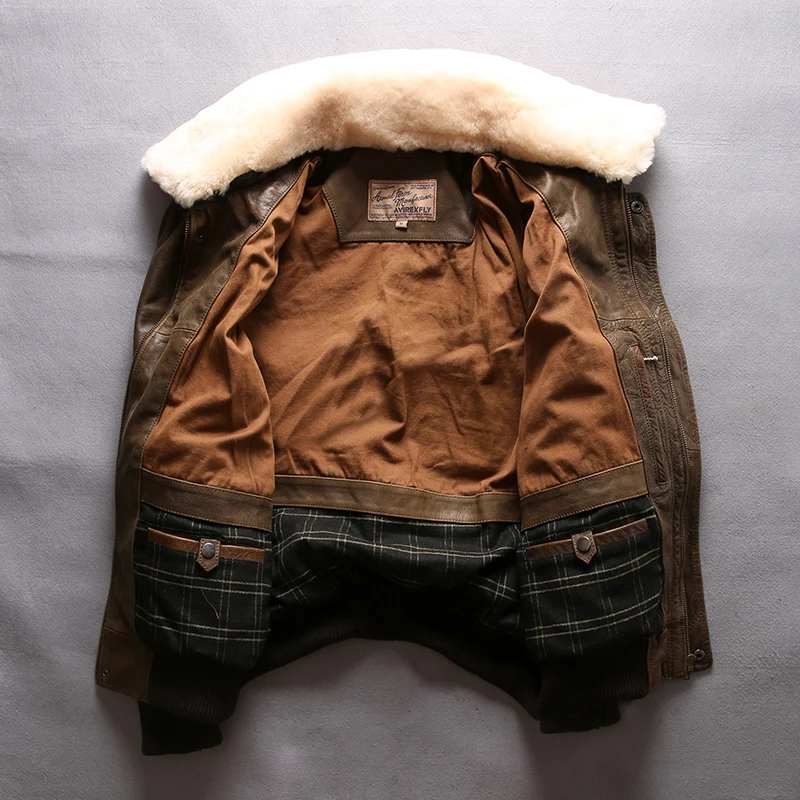 Flight AIREXFLY Air Force B3 Genuine Leather Fur Collar Jacket Brand Soft Cowhide Autumn Winter Coat Free Shipping
Flight AIREXFLY Air Force B3 Genuine Leather Fur Collar Jacket Brand Soft Cowhide Autumn Winter Coat Free Shipping