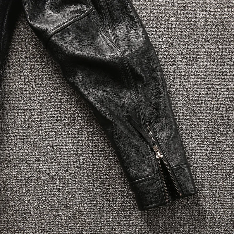 ! HA115 Read Description BIG size super quality men's genuine cow coat cowhide leather rider jacket | Мужская одежда