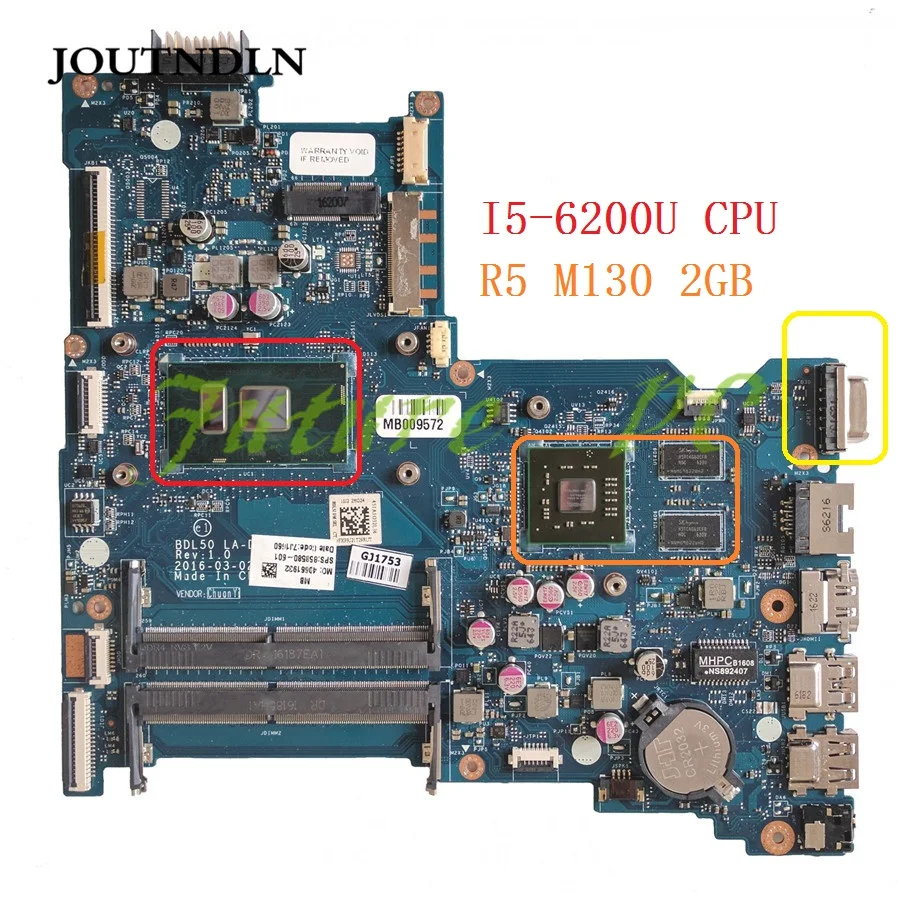 Материнская плата JOUTNDLN для ноутбука HP 250 G5 858580 601 501 001 BDL50 стандартная ЦПУ R5 M130 2 Гб
