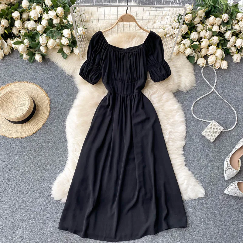 French Harajuku Woman Vintage Dress Sweet Ladies Puff Sleeve Square Collar Slim Prom Dress Elegant Summer Fairy Party Vestido
French Harajuku Woman Vintage Dress Sweet Ladies Puff Sleeve Square Collar Slim Prom Dress Elegant Summer Fairy Party Vestido