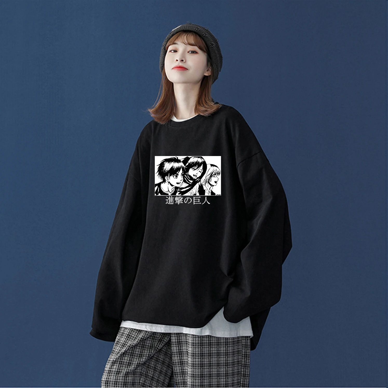 Kawaii Manga Eren Yeager Mikasa Ackerman Attack On Titan Anime Tshirt Men Women Cotton Winter Loose Long Sleeve Harajuku COTTON
Kawaii Manga Eren Yeager Mikasa Ackerman Attack On Titan Anime Tshirt Men Women Cotton Winter Loose Long Sleeve Harajuku COTTON