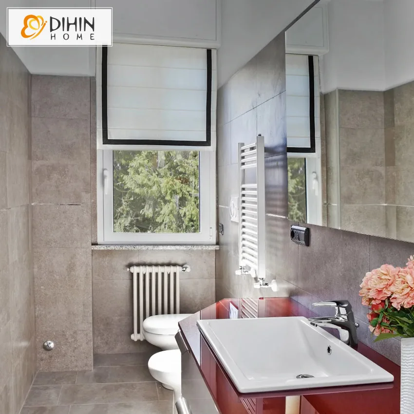 Modern 100% Cotton White and Black Border Trims Roman Shades Light Filter / Blackout Roman Blinds Window Curtains With Mechanism
Modern 100% Cotton White and Black Border Trims Roman Shades Light Filter / Blackout Roman Blinds Window Curtains With Mechanism