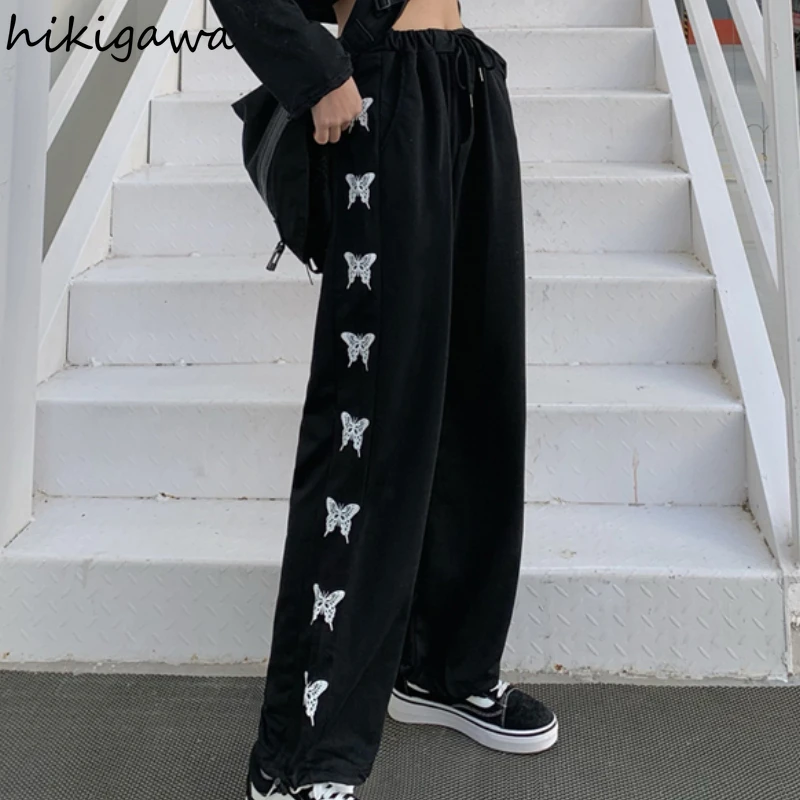 Hikigawa Pant Women Korean Harajuku Style Loose High Waist Straight Wide Leg Pants Slim Casual Cute Butterfly Print Sweatpants
Hikigawa Pant Women Korean Harajuku Style Loose High Waist Straight Wide Leg Pants Slim Casual Cute Butterfly Print Sweatpants