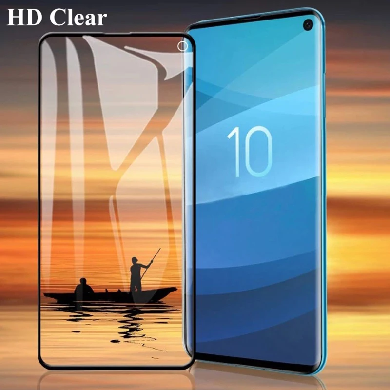 Изогнутое закаленное стекло Защитная пленка для телефона Samsung S10 HD 9H 5D полное