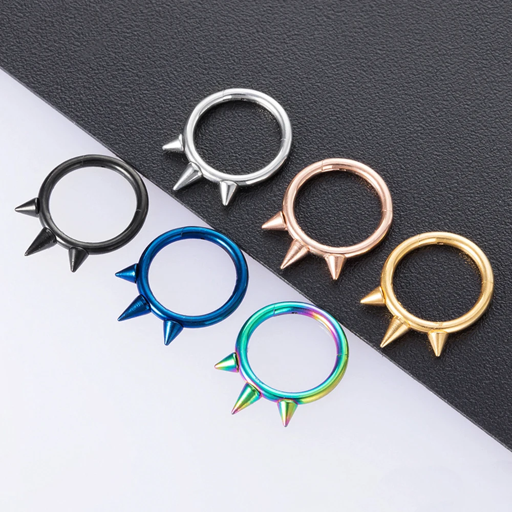 

OIMG Septum Piercing Clicker Hinged Segment Ring Stainless Steel Helix Daith Rook Conch Tragus Cartilage Earring Nose Rings
