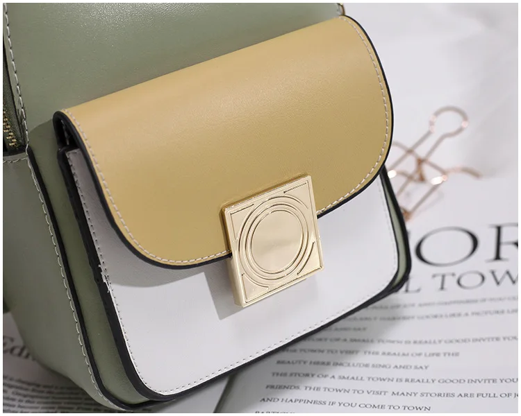 Women Green Contrast Color Leather Backpack Mini Soft Touch Multi-Function Small Backpack Female Ladies Shoulder Bag Girl Purse
Women Green Contrast Color Leather Backpack Mini Soft Touch Multi-Function Small Backpack Female Ladies Shoulder Bag Girl Purse