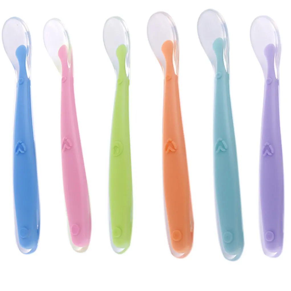 Baby Soft Silicone Spoon Candy Color Temperature Sensing Spoon Children Food Baby Feeding Dishes Feeder Appliance Spoon
Baby Soft Silicone Spoon Candy Color Temperature Sensing Spoon Children Food Baby Feeding Dishes Feeder Appliance Spoon