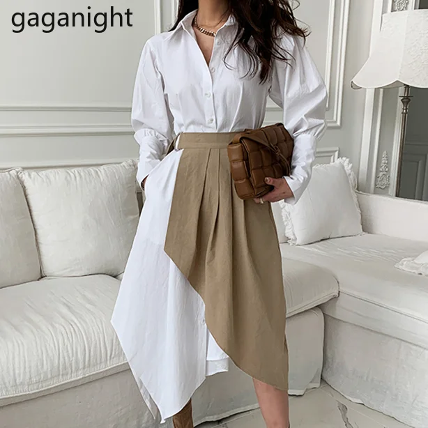 Gaganight Элегантный женский комплект из двух предметов длинное белое платье-рубашка плиссированная Асимметричная юбка корейский Весенний кос...
Gaganight Элегантный женский комплект из двух предметов длинное белое платье-рубашка плиссированная Асимметричная юбка корейский Весенний кос...