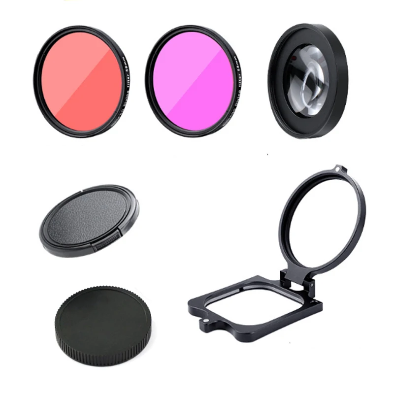 16x HD Macro Close up Lens + Red/Purple Diving Filter 58mm Adapter Ring Lens Cap for GoPro Hero 8/Hero 9 Waterproof Housing Case
16x HD Macro Close up Lens + Red/Purple Diving Filter 58mm Adapter Ring Lens Cap for GoPro Hero 8/Hero 9 Waterproof Housing Case