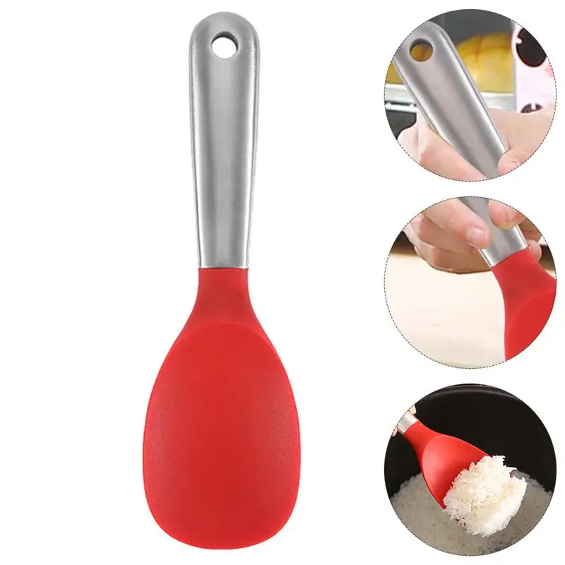 1pc Stainless Steel Silicone Rice Spoon Hanging Hole Rice Scoop Home Tableware
1pc Stainless Steel Silicone Rice Spoon Hanging Hole Rice Scoop Home Tableware