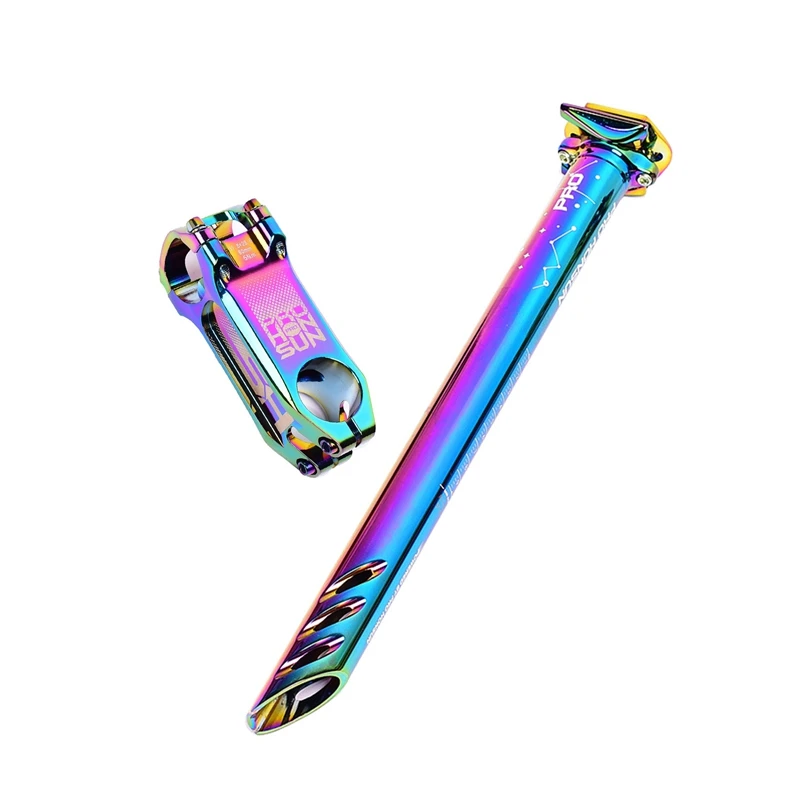 2 Pcs Bike Part: 1 Pcs Seat Post Rainbow Seat Tube 31.6Mmx380mm & 1 Pcs 0 Degree 80Mm CNC 31.8Mm Bike Handlebar Stem
2 Pcs Bike Part: 1 Pcs Seat Post Rainbow Seat Tube 31.6Mmx380mm & 1 Pcs 0 Degree 80Mm CNC 31.8Mm Bike Handlebar Stem