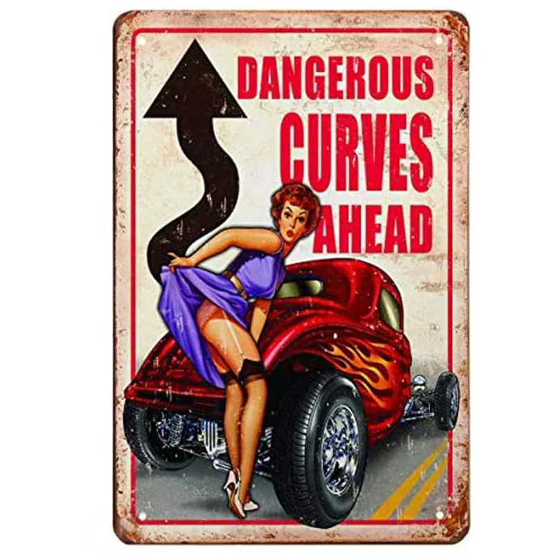 Metal Plaque In Front Of Dangerous Bends Sexy Girl Poster Tin Sign Bar Bistro Club Club House Wall Decoration Retro Metal Plate
Metal Plaque In Front Of Dangerous Bends Sexy Girl Poster Tin Sign Bar Bistro Club Club House Wall Decoration Retro Metal Plate