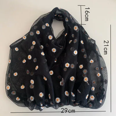 3D Women Daisy Embroidery Handbag Shopping Bag Small Transparent Tote Mesh Cloth Bag High Quality Eco Fruit Bag Purse For Girls
3D Women Daisy Embroidery Handbag Shopping Bag Small Transparent Tote Mesh Cloth Bag High Quality Eco Fruit Bag Purse For Girls