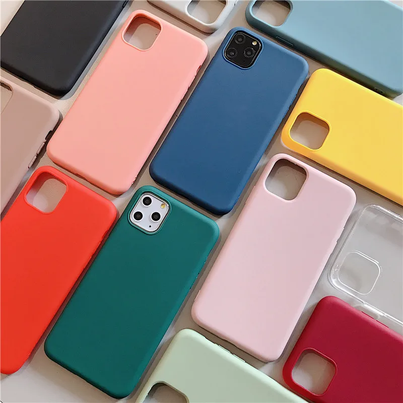 Модный чехол ярких цветов для iphone 11 Pro XS MaX XR X Мягкий ТПУ зеленый цвет 6 7 8 plus задняя