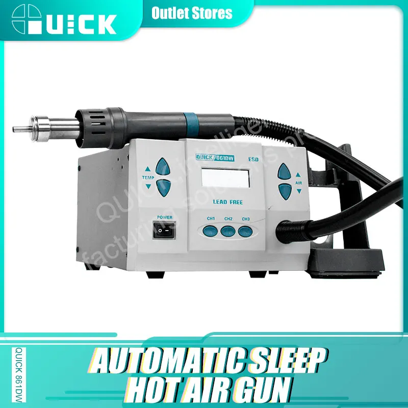 QUICK 861DW Original 1000W heat gun lead free hot air soldering station microcomputer temperature Rework Station+nozzle
QUICK 861DW Original 1000W heat gun lead free hot air soldering station microcomputer temperature Rework Station+nozzle