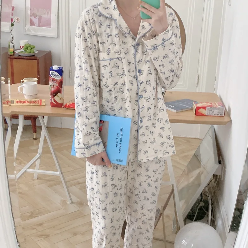 Весенне-осенний пижамный комплект, домашняя одежда, комплект из 2 предметов, 100% хлопок, полосатая свободная новая одежда для сна, Кардиган с ...
Весенне-осенний пижамный комплект, домашняя одежда, комплект из 2 предметов, 100% хлопок, полосатая свободная новая одежда для сна, Кардиган с ...