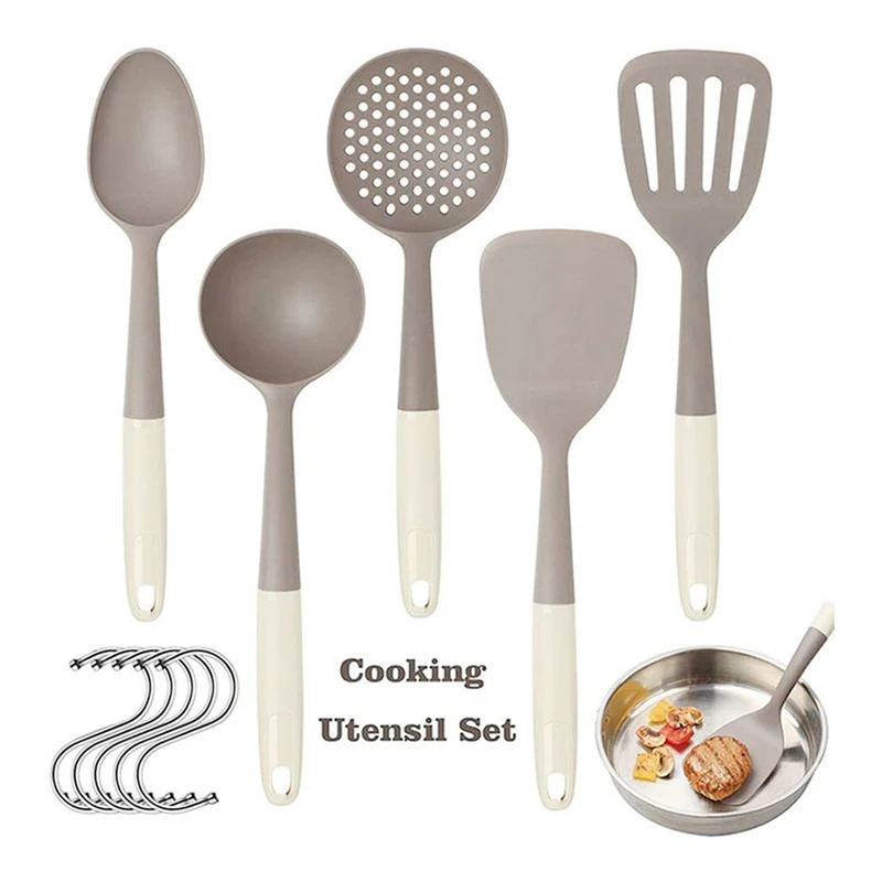 5 Pieces Silicone Cooking Utensils With Spatula,Utensil Set With Hooks,for Nonstick Pan,Kitchen Appliances
5 Pieces Silicone Cooking Utensils With Spatula,Utensil Set With Hooks,for Nonstick Pan,Kitchen Appliances