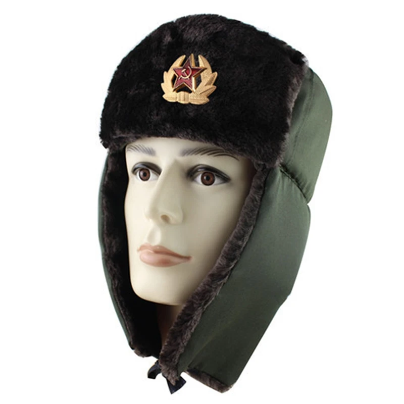Шапка-ушанка армейские военные шапки мужские зимние шапочки ушанка Chapka Russe Homme Gorro