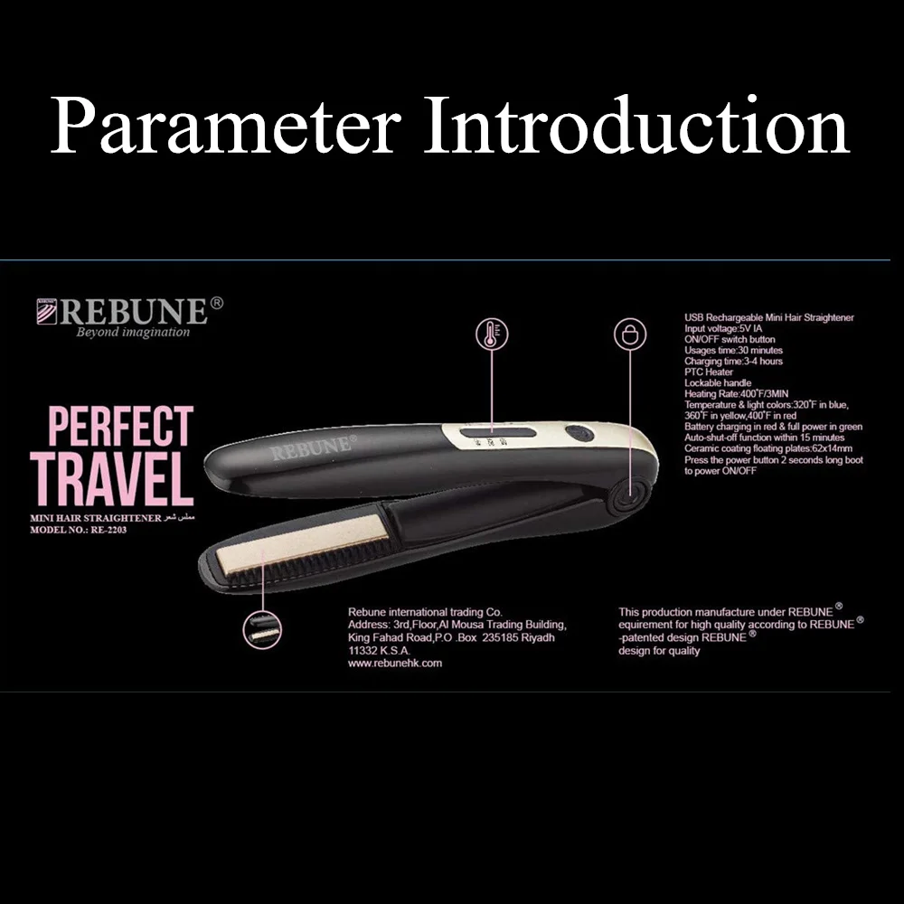 REBUNE RE-2203 Hair Straightener USB Wireless Mini Rechargeable Multifunctional Hair Styler Tool
REBUNE RE-2203 Hair Straightener USB Wireless Mini Rechargeable Multifunctional Hair Styler Tool